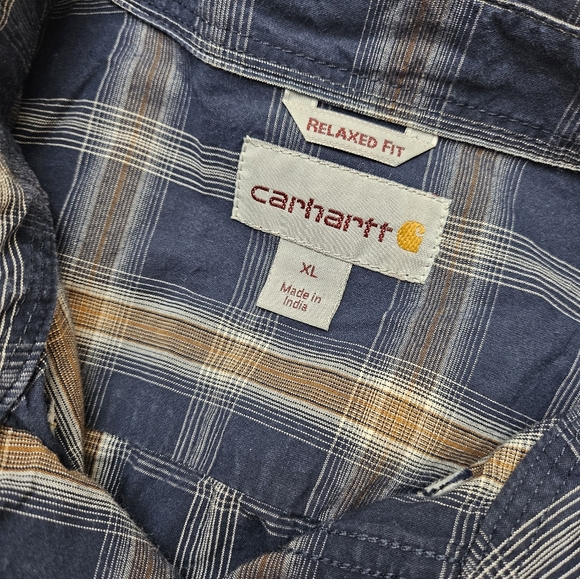 Carhartt Blue Plaid Long Sleeve Button Down Shirt Men’s Extra Large(XL) - Picture 9 of 11